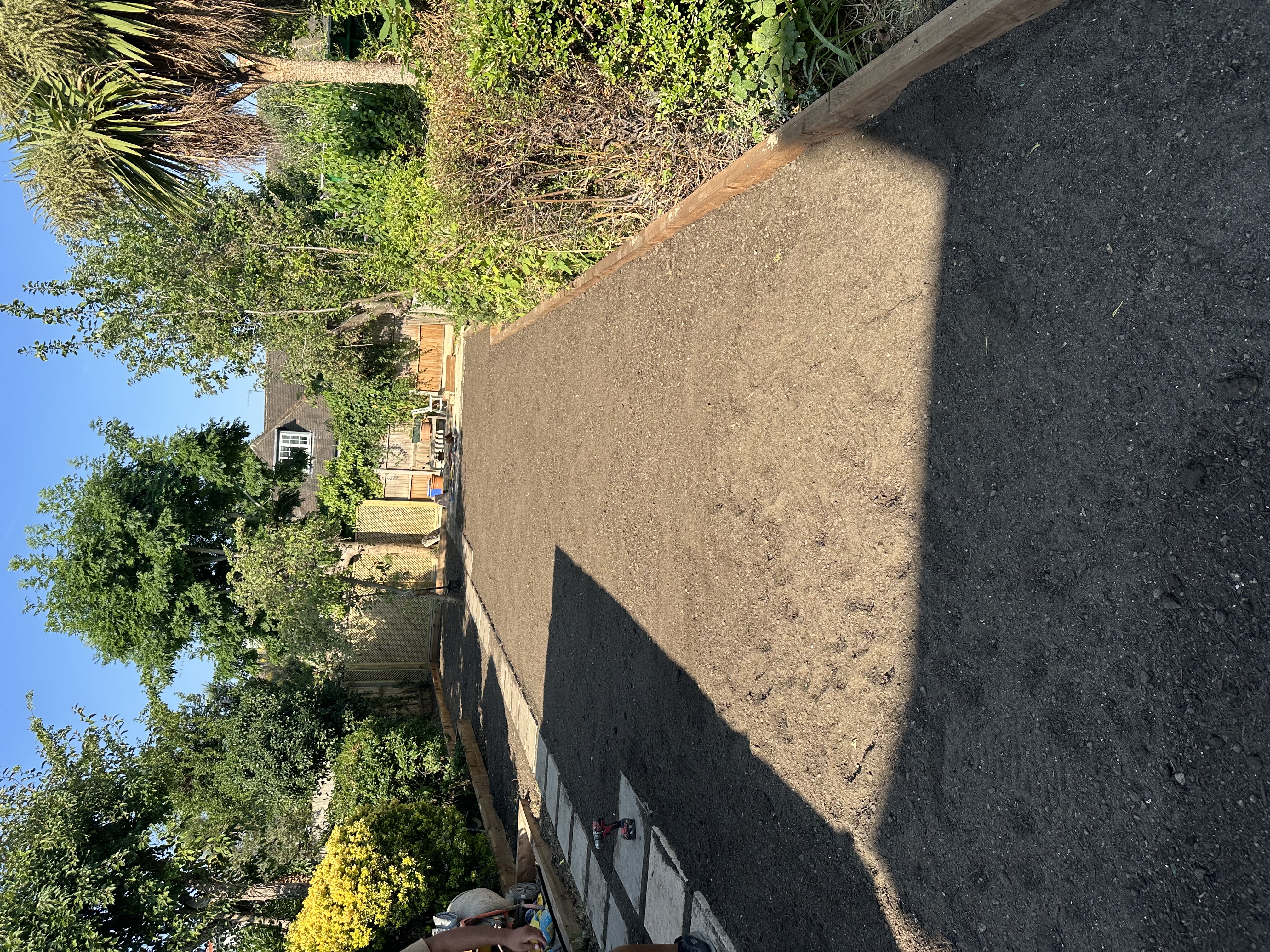 Completed landscaping and building project